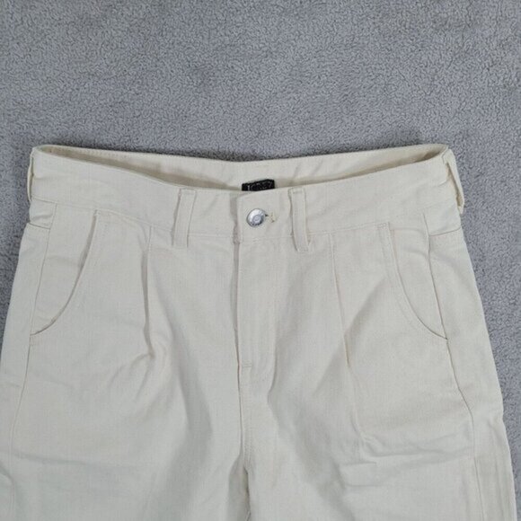 NWOT J.Crew Womens Denim Shorts Beige‎ Size 25 High Rise Pleated - Picture 6 of 7